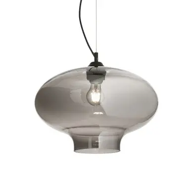 Suspension BISTRO rond Fumé 1x60W IDEAL LUX 120904