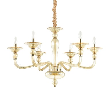 Lustre DANIELI SP6 Verre ambré 40W max IDEAL LUX 159942