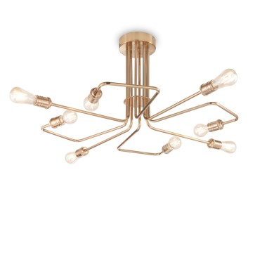 Plafonnier TRIUMPH PL8 Laiton antique 60W max IDEAL LUX 160313