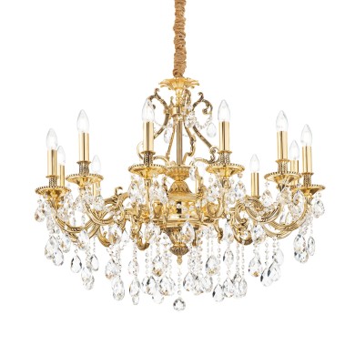 Lustre Doré GIOCONDA SP12 Or 40W max IDEAL LUX 164960