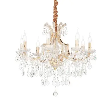 Lustre à Pampille NAPOLEON SP8 Or 40W IDEAL LUX 167398