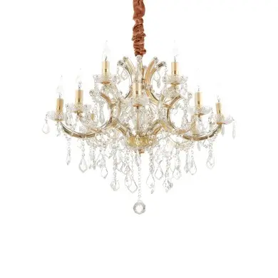 Lustre à Pampille NAPOLEON Or E14 12x40W IDEAL LUX 167404