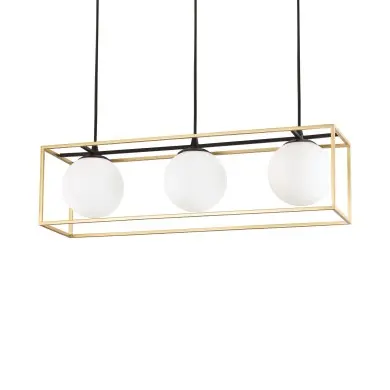 Suspension LINGOTTO Laiton antique E14 3x40W IDEAL LUX 198125