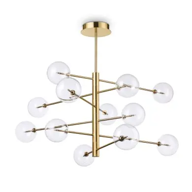 Suspension Boule EQUINOXE Laiton antique G4 12x2W IDEAL LUX 200125