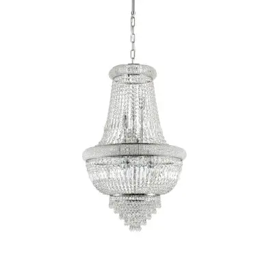 Lustre Montgolfiere avec pampilles DUBAI Chrome E14 10x40W IDEAL LUX 215969