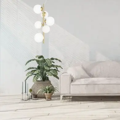 Suspension Perlage 6x15W G9 Laiton IDEAL LUX 283821
