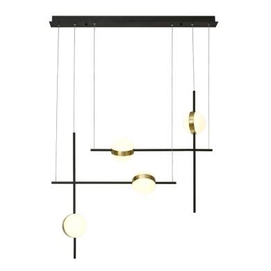 Suspension CUBA Or Noir 32W H140 MANTRA 7160