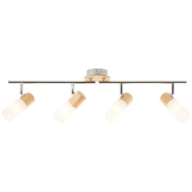 Plafonnier Design Scandinave BABSAN 4x3,5W E14 Bois clair-blanc BRILLIANT 51432/50