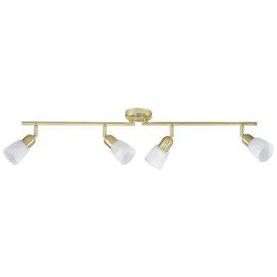 Plafonnier 4 lumières SOFIA 4x40W E14 LAITON VERRE ALBATRE BRILLIANT 55331/18