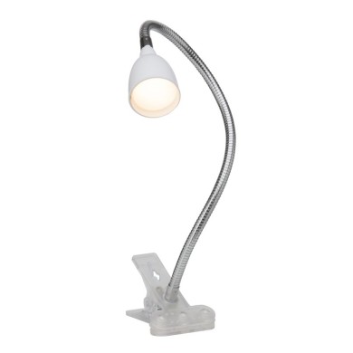 Lampe de bureau à fixation pince ANTHONY 1x2 4W LED intégrée ACIER BLANC BRILLIANT G92936/05