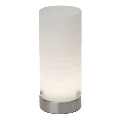 Lampe à poser DAISY 1x3W LED intégrée ACIER VERRE BLANC BRILLIANT G92968/05