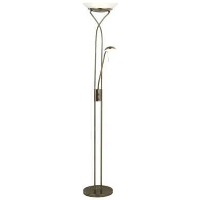 Lampadaire avec liseuse et variateur OLLIE 1x18W LED intégrée LAITON ANTIQUE BRILLIANT G93036/31