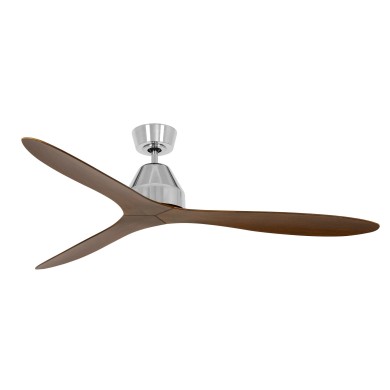 Ventilateur de plafond Whitehaven 142cm Chromé Brun BOUTICA DESIGN 213042