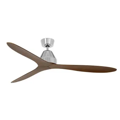Ventilateur de plafond Whitehaven 142cm Chromé Brun BOUTICA DESIGN 213042