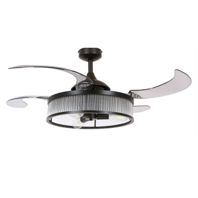 Ventilateur Plafond Retractable CORBELLE 122cm Noir BOUTICA DESIGN 212928