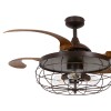 Ventilateur Plafond Retractable INDUSTRI 122cm Marron BOUTICA DESIGN 212921