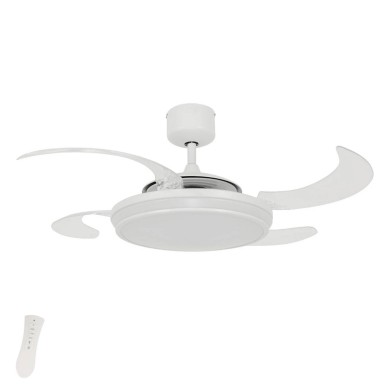 Ventilateur de plafond Evo1 122cm Blanc Rétractable BOUTICA DESIGN 211035