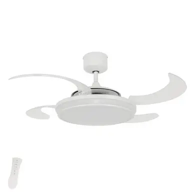 Ventilateur de plafond Evo1 122cm Blanc Rétractable BOUTICA DESIGN 211035
