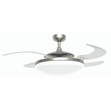 Ventilateur de plafond Evo2 122cm Chromé brossé Rétractable BOUTICA DESIGN 210931