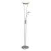 Lampadaire avec liseuse FINN 1x18W LED intégrée ACIER VERRE BLANC BRILLIANT G93035/13