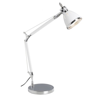 Lampe de bureau articulée OCTAVIA 1x40W E27 Chromé Blanc BRILLIANT 92708/75
