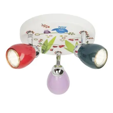 Plafonnier motif nature BIRDS 3x3W GU10 MULTICOLORE BRILLIANT G56034/72