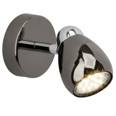 Applique Murale MILANO LED 1x3W GU10 CHROME NOIR BRILLIANT G21710/76