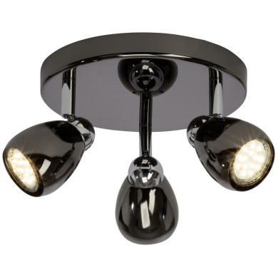 Plafonnier MILANO LED 3x3W GU10 CHROME NOIR BRILLIANT G21734/76