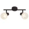 Plafonnier a 2 lumières GABON 2x40W E14 MARRON BLANC ALBATRE BRILLIANT 12913/20