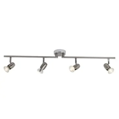 Plafonnier a 4 lumières orientables WESLEY 4x2 5W GU10 ACIER CHROME BRILLIANT G54832/77