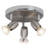 Plafonnier a 3 lumières WESLEY 3x2 5W GU10 ACIER CHROME BRILLIANT G54834/77