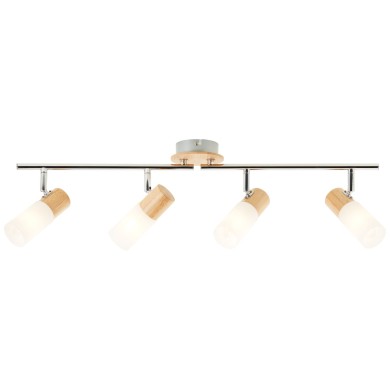 Plafonnier Design Scandinave BABSAN 4x3,5W E14 Bois clair-blanc BRILLIANT 51432/50