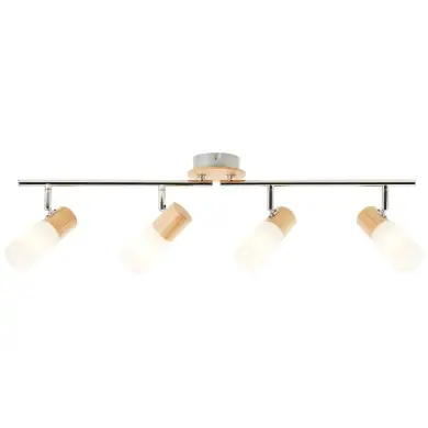 Plafonnier Design Scandinave BABSAN 4x3,5W E14 Bois clair-blanc BRILLIANT 51432/50