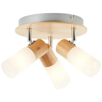 Plafonnier Bois Scandinave BABSAN 3x3,5W E14 blanc BRILLIANT 51434/50