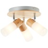 Plafonnier Bois Scandinave BABSAN 3x3,5W E14 blanc BRILLIANT 51434/50