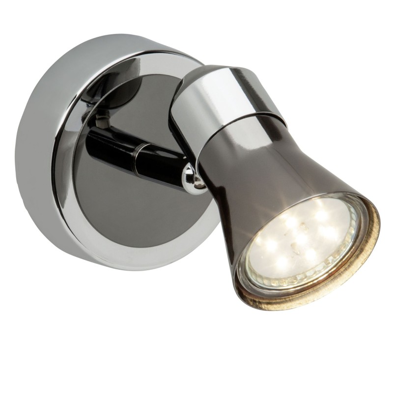 Applique Murale JUPP LED 1x3W GU10 CHROME NOIR BRILLIANT G18310/76