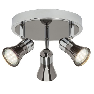 Plafonnier JUPP LED 3x3W GU10 CHROME NOIR BRILLIANT G18334/76