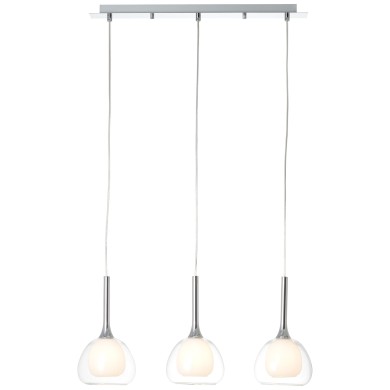 Suspension HADAN 3x40W E14 Chrome-blanc-transparent BRILLIANT 85573/15