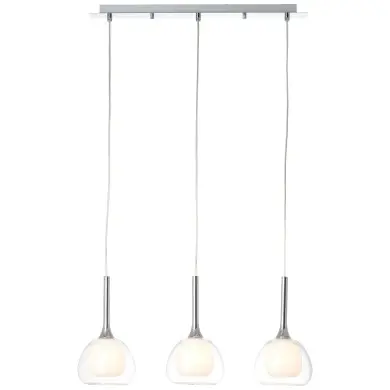 Suspension HADAN 3x40W E14 Chrome-blanc-transparent BRILLIANT 85573/15