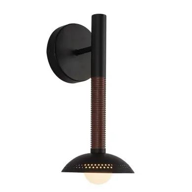 Applique ARDEN 6W LED Noir Mat & Bois de noyer ELSTEAD LIGHTING ALM-ARDEN-LED-1WB-MB