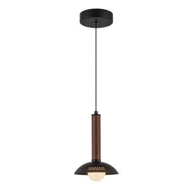 Suspension ARDEN 6W LED Noir Mat & Bois de noyer ELSTEAD LIGHTING ALM-ARDEN-LED-MP-MB