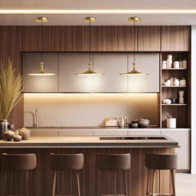 Suspension ISSA 20W LED Or brossé ELSTEAD LIGHTING ALM-ISSA-P-M-BG