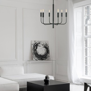Lustre BRIANNA 6x60W MAX E14 Noir ELSTEAD LIGHTING FE-BRIANNA6-BK