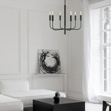 Lustre BRIANNA 6x60W MAX E14 Noir ELSTEAD LIGHTING FE-BRIANNA6-BK