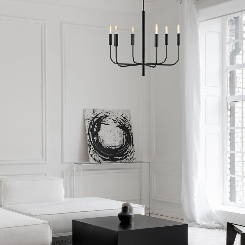 Lustre BRIANNA 6x60W MAX E14 Noir ELSTEAD LIGHTING FE-BRIANNA6-BK