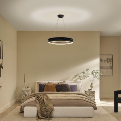 Suspension LAROUSSE 74W LED Noir & Laiton ELSTEAD LIGHTING KL-LAROUSSE-LED-M-BKB