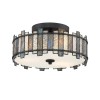 Plafonnier SENTRY 2x60W MAX E27 Noir & Verre d'Art ELSTEAD LIGHTING QZ-SENTRY-2SF-BK