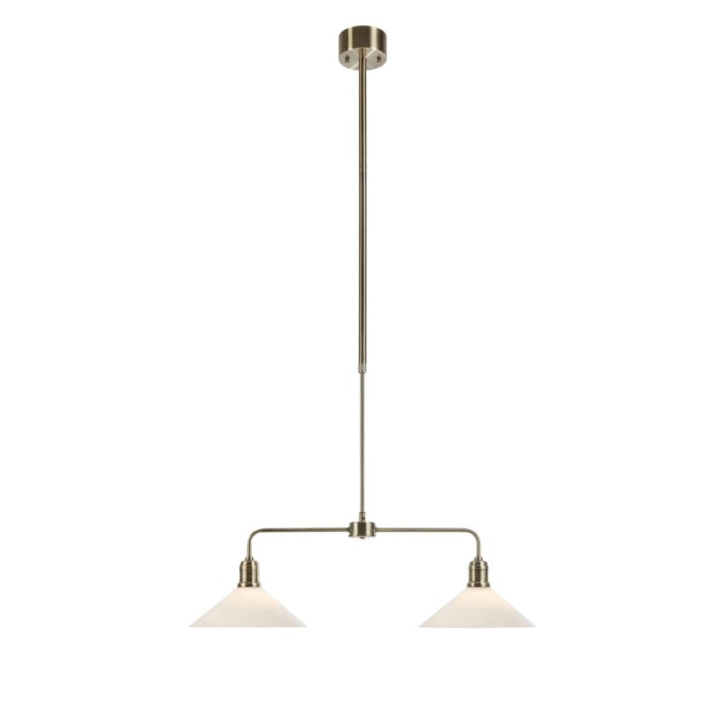 Suspension VELA Laiton et blanc 2x60W Max E27 MARKSLOJD 109160