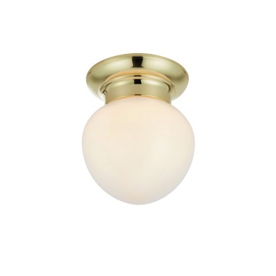 Plafonnier Salle de Bain RONDA Blanc et laiton 40W Max E27 MARKSLOJD 109030