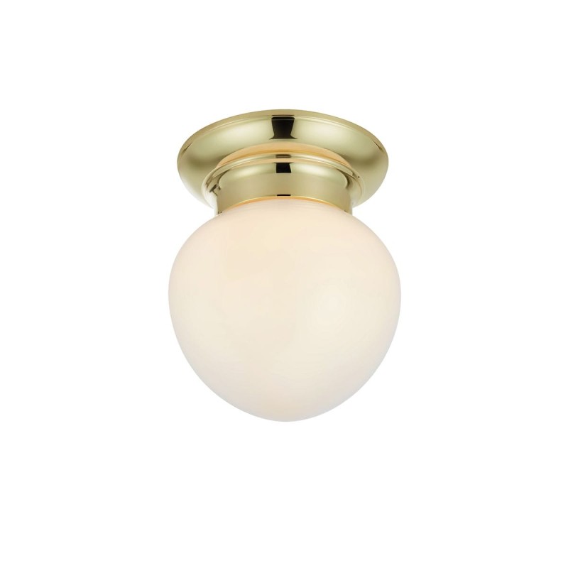 Plafonnier Salle de Bain RONDA Blanc et laiton 40W Max E27 MARKSLOJD 109030